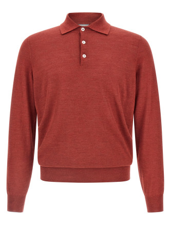 Shaved knit polo shirt