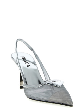 Triangle logo slingback #