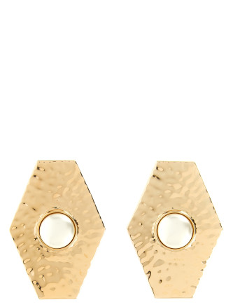 'Large Hammered Gold Pearl' earrings