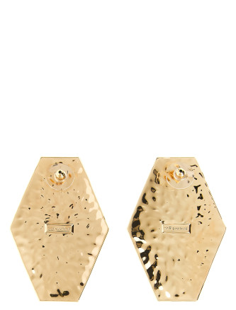 'Large Hammered Gold Pearl' earrings #