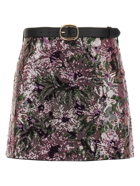 'Floral Sequin Mini' skirt #1