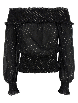 'Black And Gold Chiffon' top