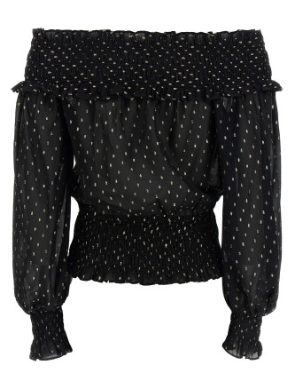 'Black And Gold Chiffon' top #