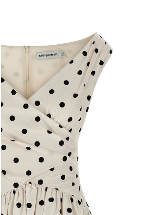 'Cream Polka Dot Cotton Midi' dress #