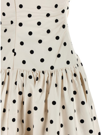 'Cream Polka Dot Cotton Midi' dress #