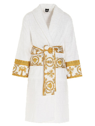 Embossed logo bathrobe