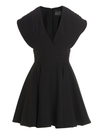 Plisse detail mini dress