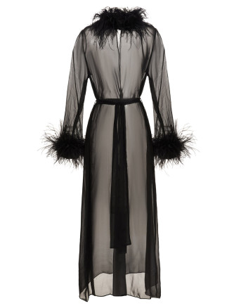Feather silk dressing gown