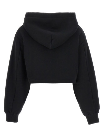 Logo embroidery cropped hoodie #