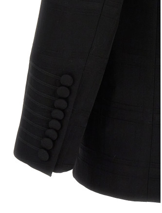 Check double-breasted blazer #