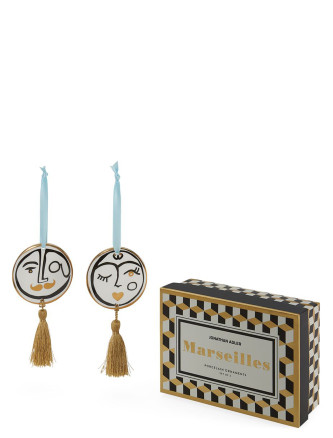 Set of 2 'Marseilles' ornaments #