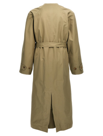 Check lining oversize trench coat #