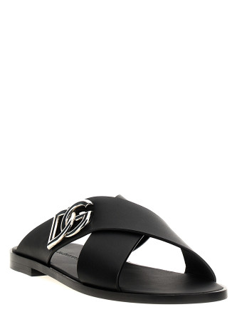 Logo leather sandals #