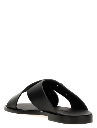 Logo leather sandals #