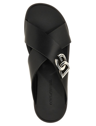 Logo leather sandals #