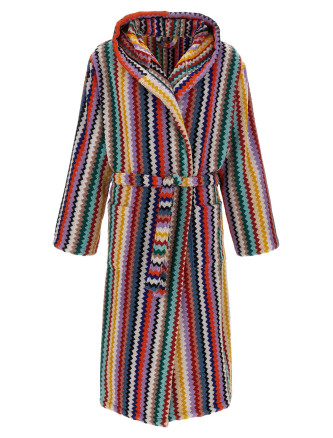 'Riverbero' hooded bathrobe