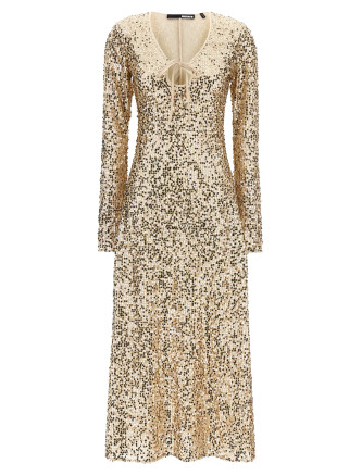 'Net Sequins Midi' dress