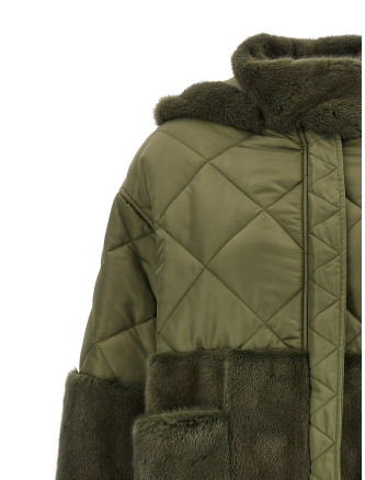 'Nylon Diamond-Visone' long down jacket #