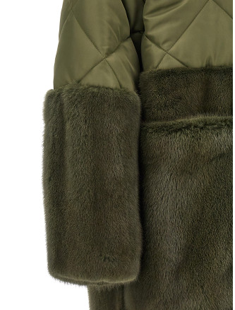 'Nylon Diamond-Visone' long down jacket #