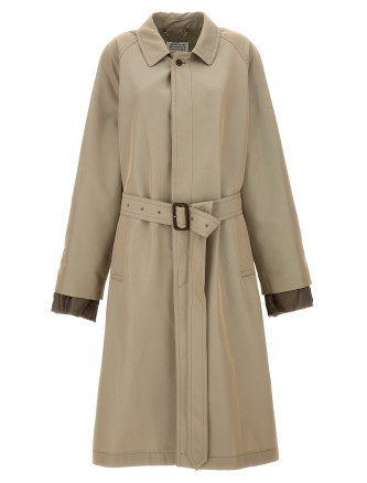 Long single-breasted trench coat