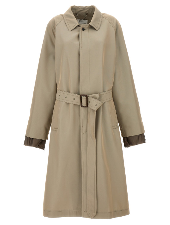 Long single-breasted trench coat #1