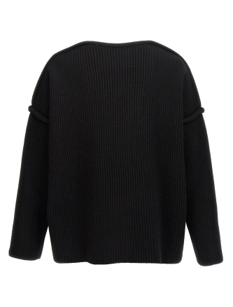 Geometric neckline sweater #