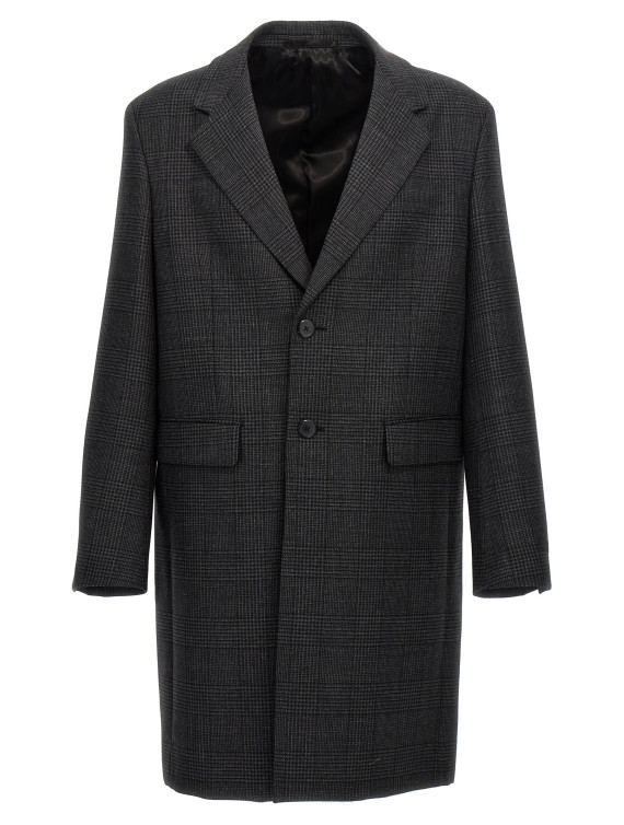 Check single-breasted coat #1