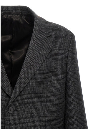 Check single-breasted coat #