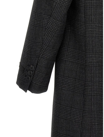 Check single-breasted coat #