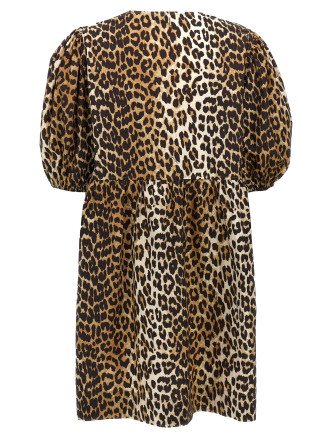 Leopard poplin dress #