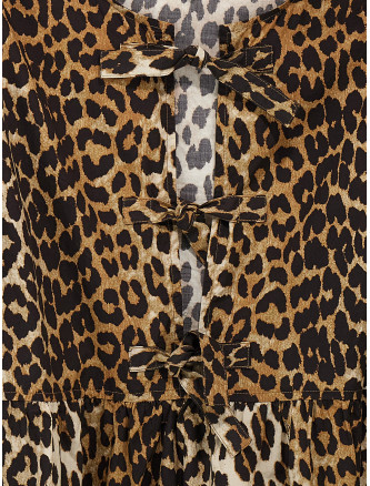 Leopard poplin dress #