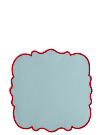 Set of 2 napkins with scalloped edge