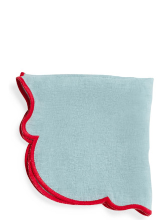 Set of 2 napkins with scalloped edge #