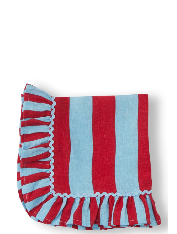 Striped tablecloth ruffle #1