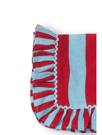 Striped tablecloth ruffle #