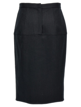 Pinstriped wool skirt #