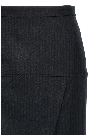 Pinstriped wool skirt #