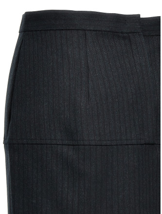 Pinstriped wool skirt #
