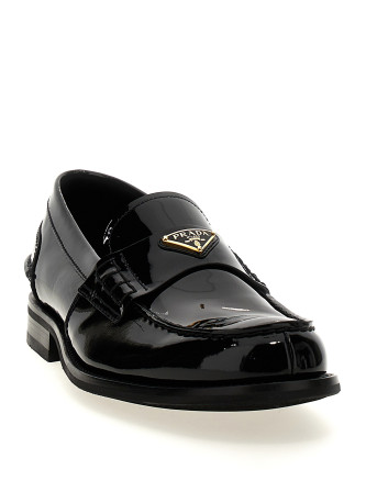 Logo patent leather loafer #
