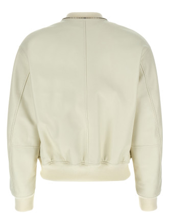 Leather bomber jacket #