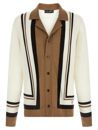 Logo embroidery cardigan