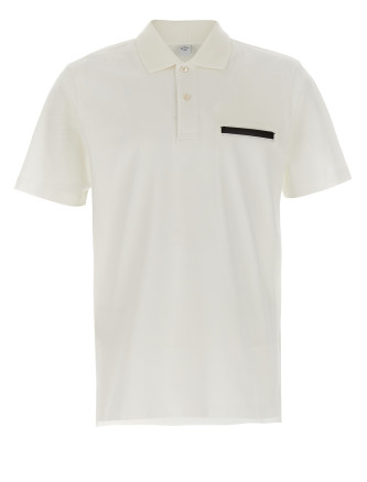 'Leather Tab' polo shirt