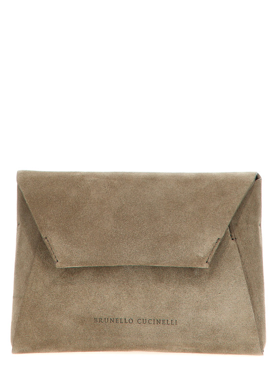 Monile suede clutch bag #1
