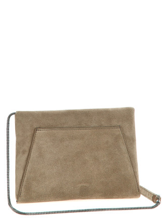 Monile suede clutch bag #