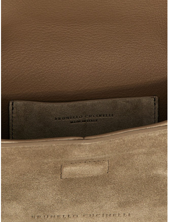 Monile suede clutch bag #