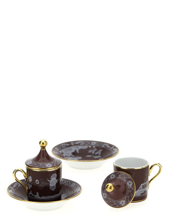 Set of 2 cups with saucer and lid #