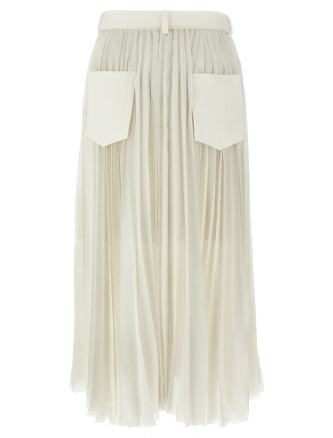 Pleated denim skirt #