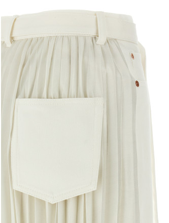 Pleated denim skirt #