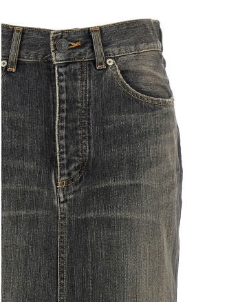 'Lace Up' denim skirt #