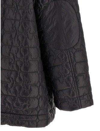 'Black Shiny Quilt Midi' jacket #